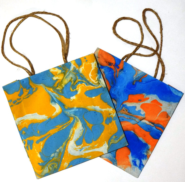 Gift bag, Marbled, square