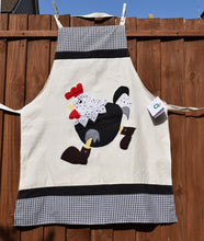 Load image into Gallery viewer, Apron, full-length, appliqué, Hen in boots