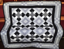 Load image into Gallery viewer, Quilt/Throw, Coptic, Black/grey/white