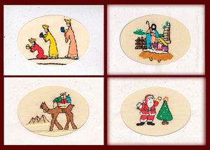 Christmas Card, embroidered
