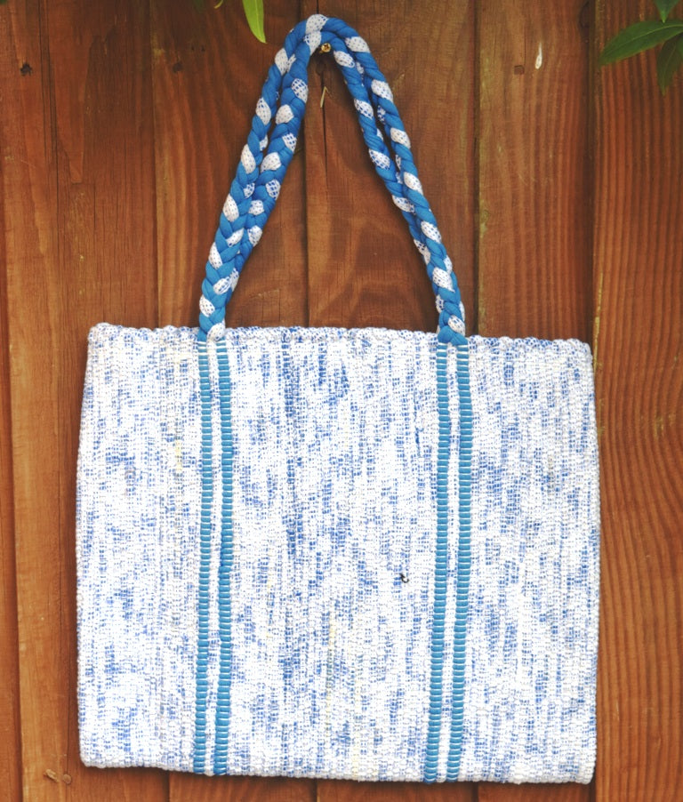 Bag, woven tote, medium, Tweed