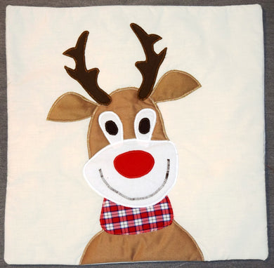 Cushion cover, appliqué, Rudolph