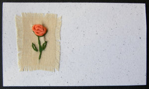 Card embroidered, mini, Rose