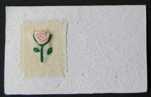 Card embroidered, mini, Rose