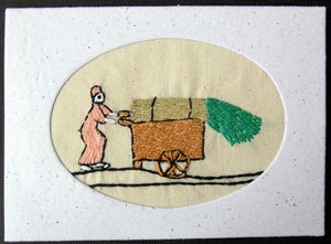 Card embroidered, Village collection-Sugar cane