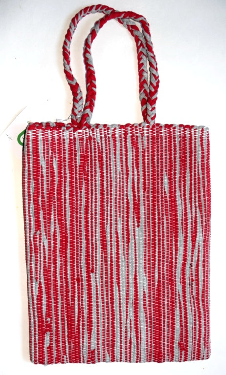 Bag, woven tote, Book, Stripe