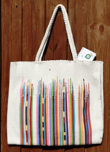 Bag, woven tote, large, Flame