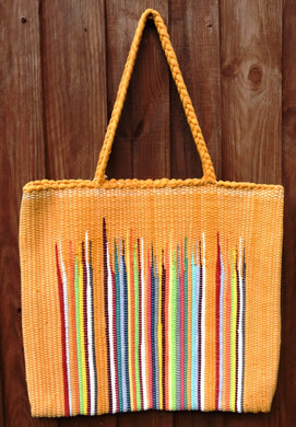 Bag, woven tote, large, Flame