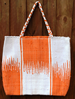 Bag, woven tote, large, Chequer