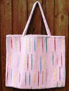 Bag, woven tote, large, Flash