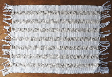 Place mats set 6, natural, hand woven, Diana, ecru