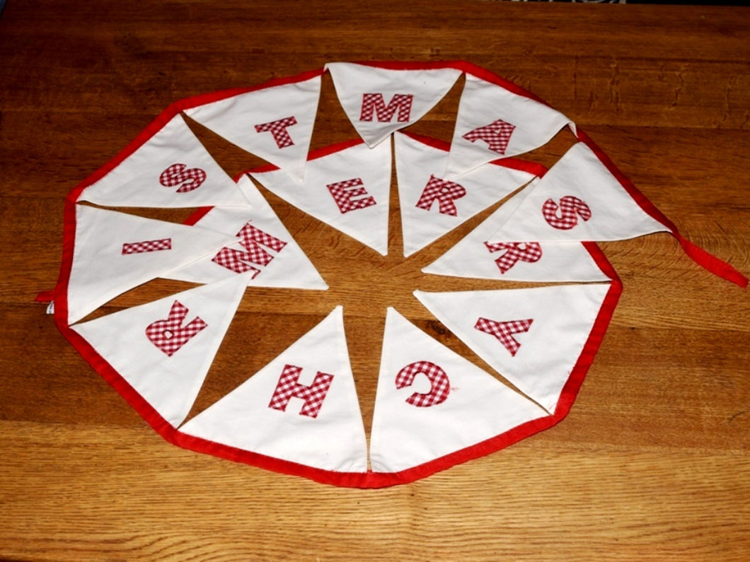 Christmas bunting, appliqué, Merry Christmas