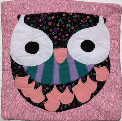 Cushion cover, appliqué, Owl 1