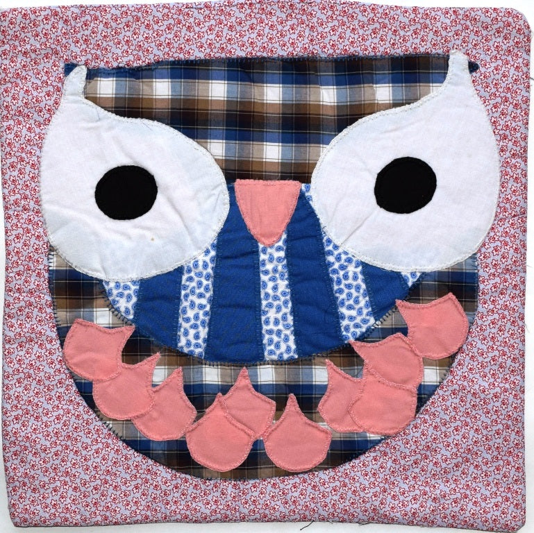 Cushion cover, applique, Owl 3