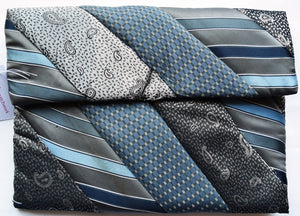 iPad cover, padded, Ties, grey-blue