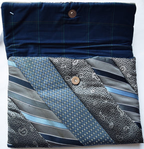 iPad cover, padded, Ties, grey-blue