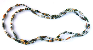 Necklace, Paper beads, single strand-long